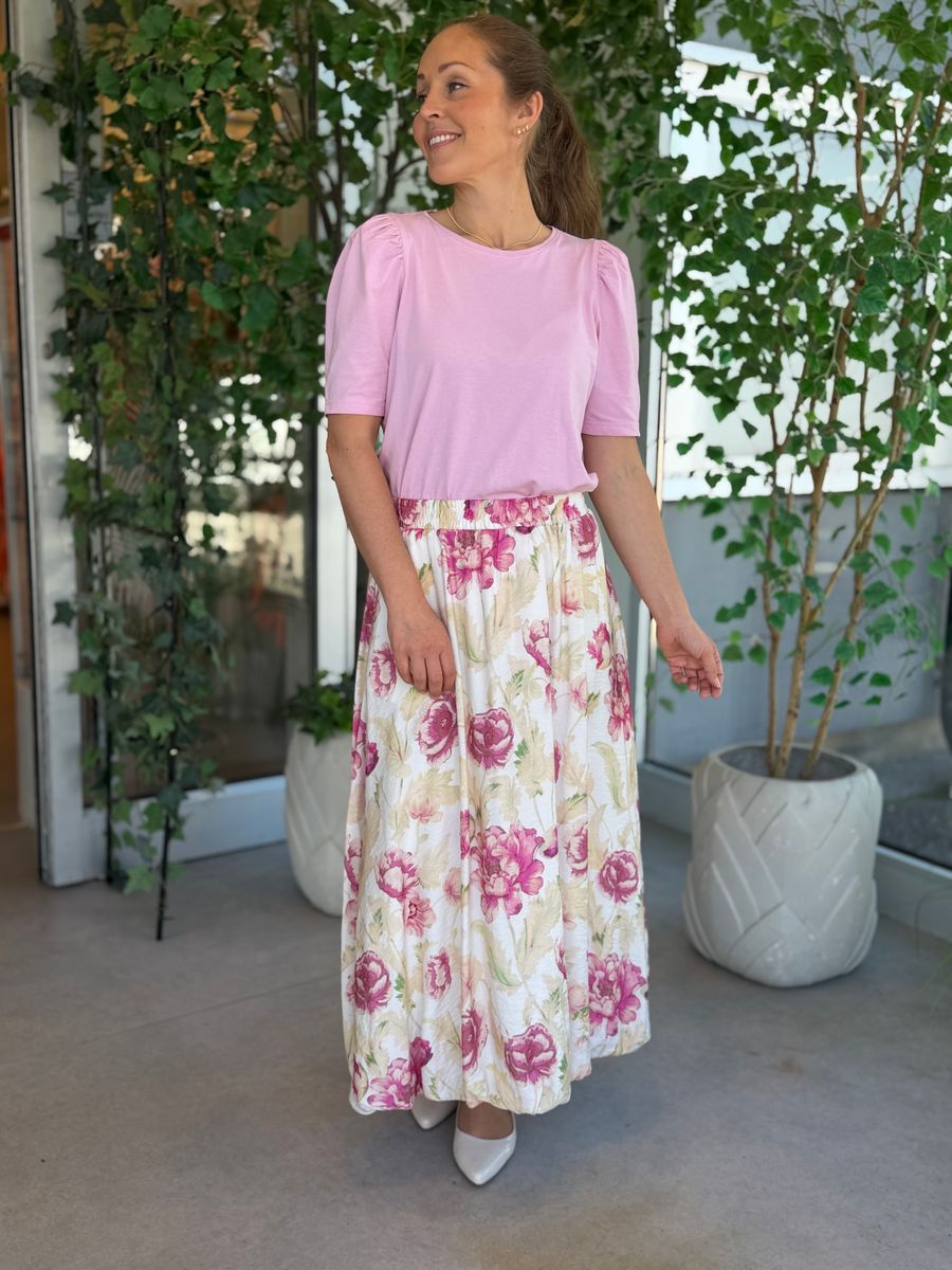 MAISE SKJØRT - ROSA BLOMSTER