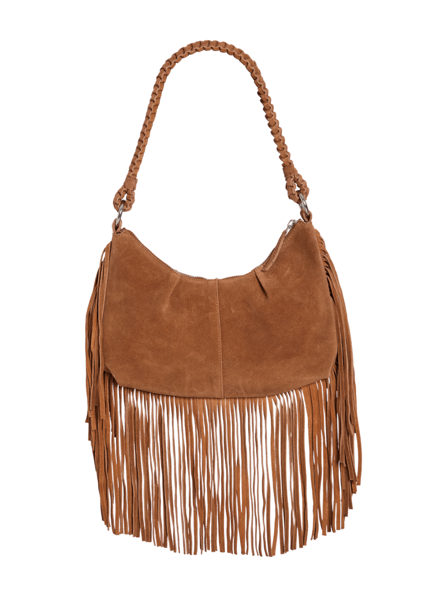 KAFFO FRINGE VESKE - BRUN