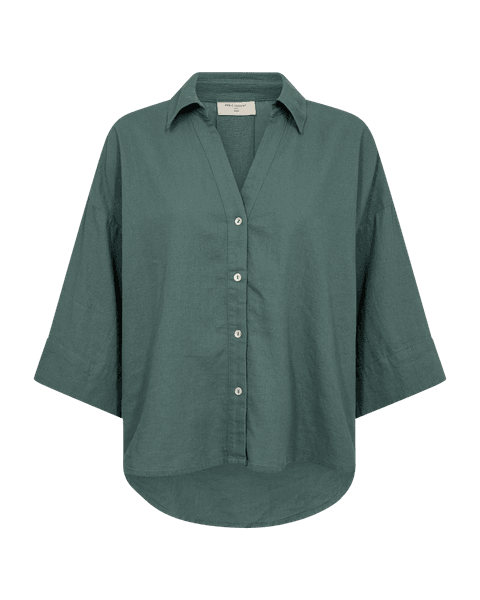 Hovedbilde LAVA LIN/VISCOSE SKJORTE 3/4 ERM - GRØNN