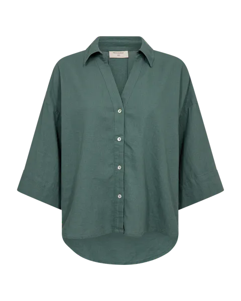 Hovedbilde LAVA LIN/VISCOSE SKJORTE 3/4 ERM - GRØNN