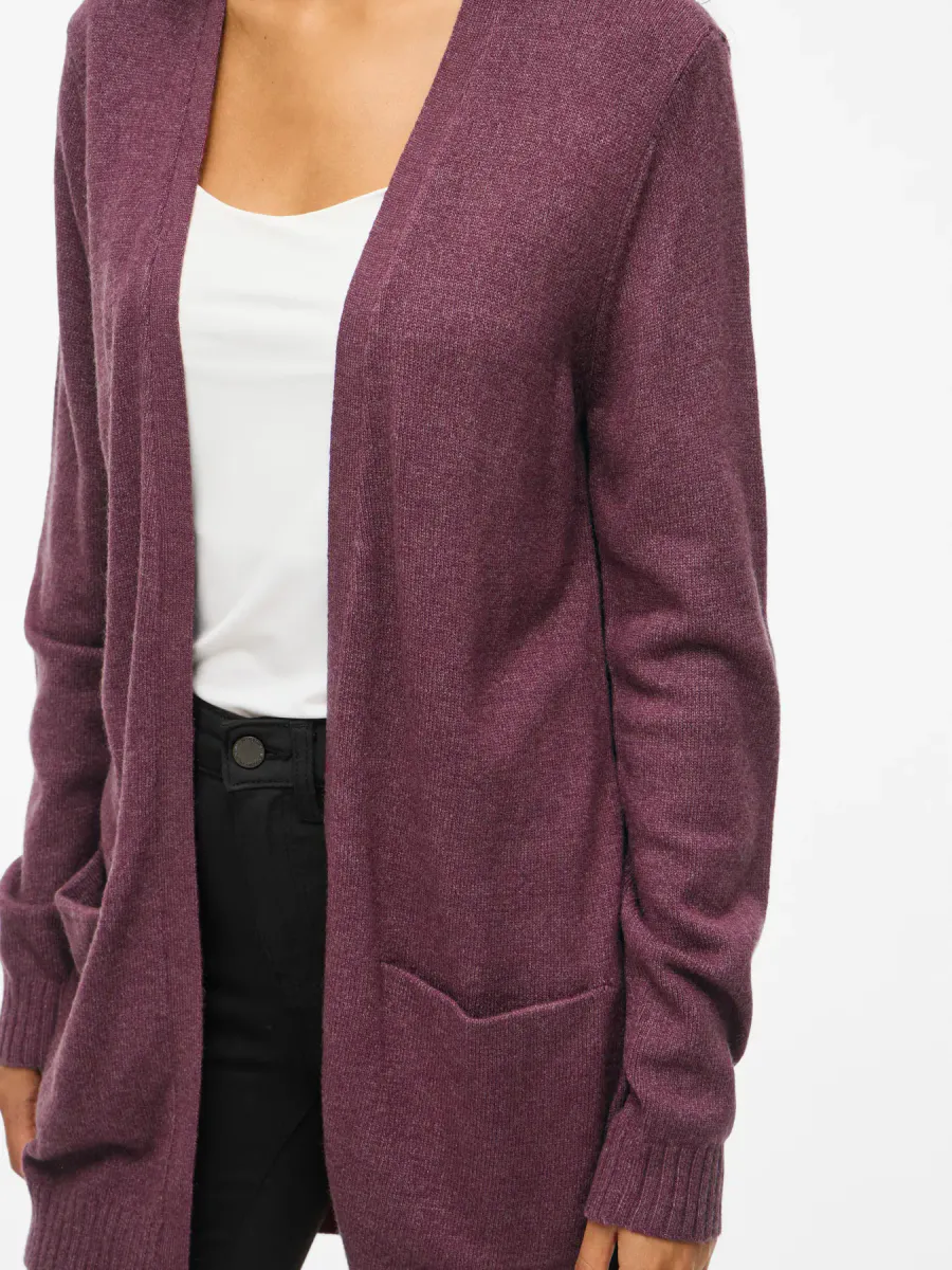 VIRIL CARDIGAN LANG - PLOMME