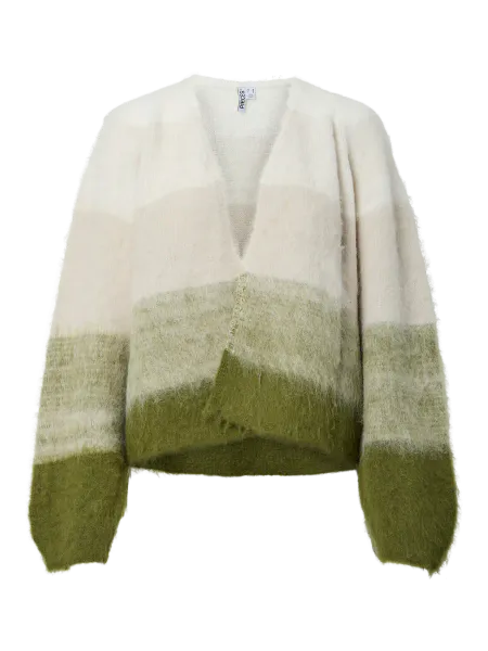 Hovedbilde GOA CARDIGAN - GRØNN/OFFWHITE/SAND