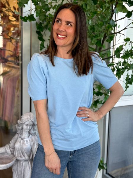 Hovedbilde FENJA T-SHIRT M/PUFFERM - HIMMELBLÅ