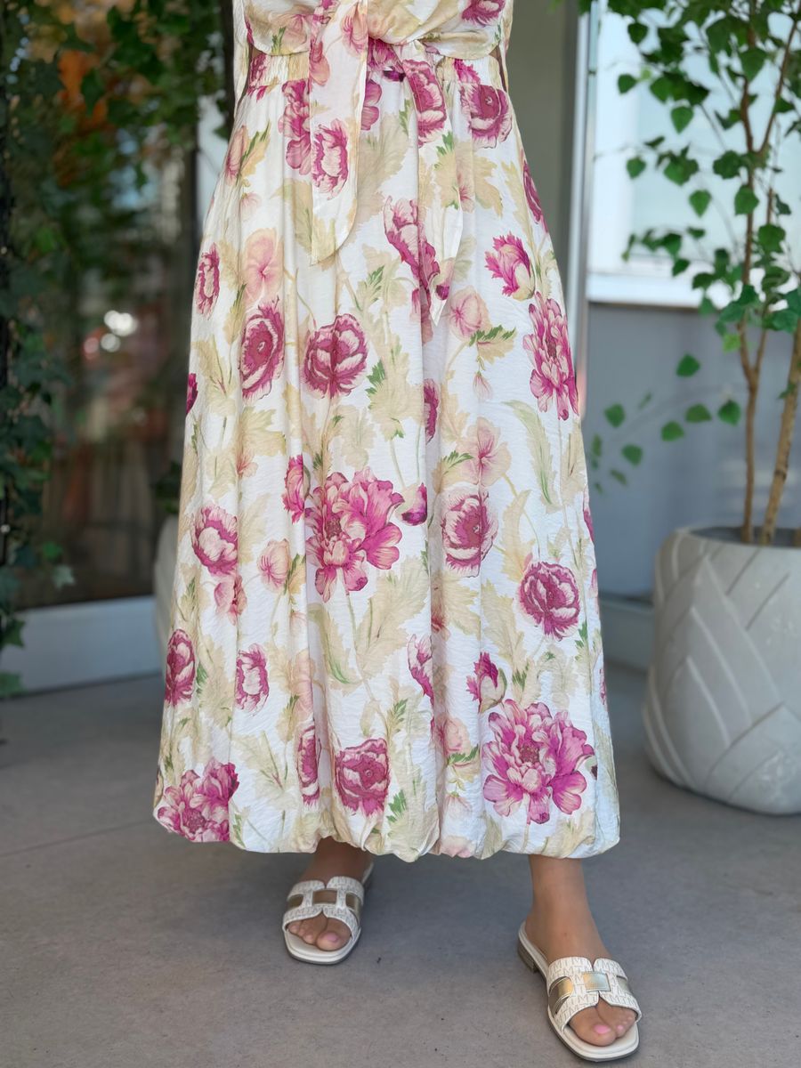 MAISE SKJØRT - ROSA BLOMSTER