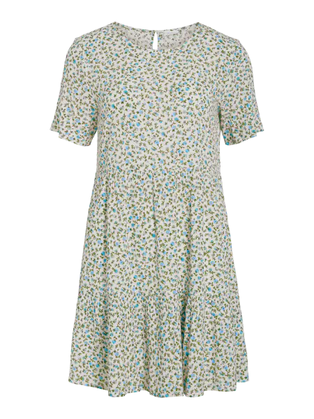 Bilde av GREIS KJOLE BLOMSTER PRINT - OFFWHITE / GRØNN / ...