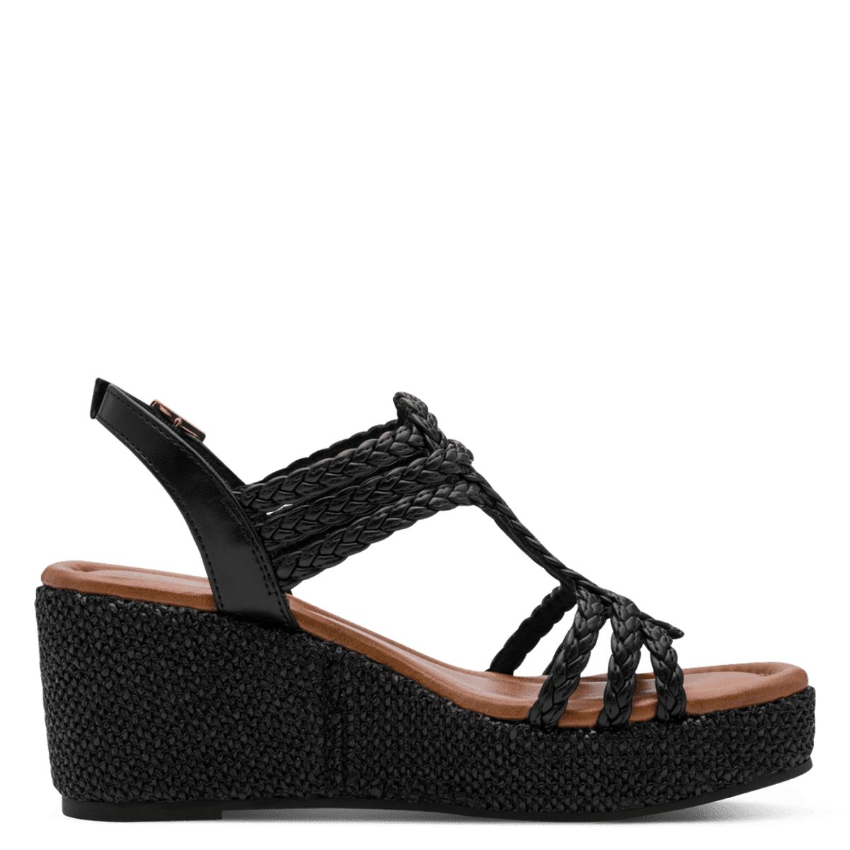 SANDALETT FLETTET M/KILEHÆL - SORT