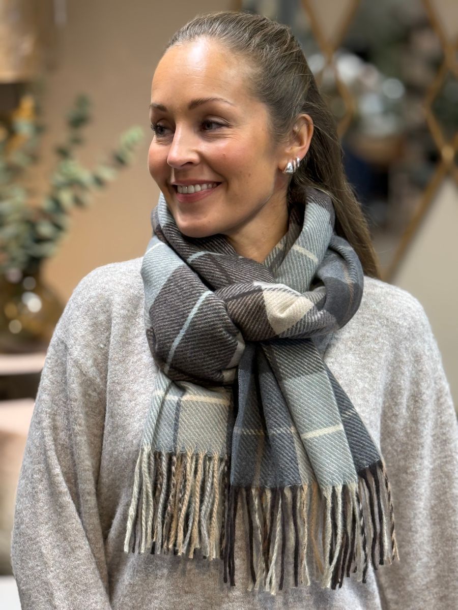 SKJERF M/CHECK - BRUN/SAND/GRÅ