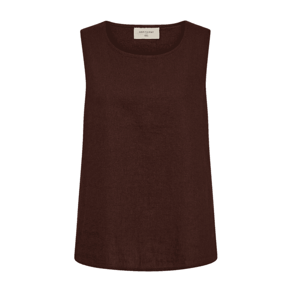 Hovedbilde LAVA LIN/VISCOSE TOPP M/KNAPPER BAK - BRUN