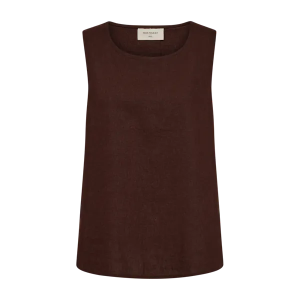 Hovedbilde LAVA LIN/VISCOSE TOPP M/KNAPPER BAK - BRUN
