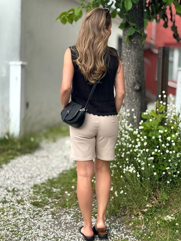 FRAYA STRIKKET TOPP - SORT