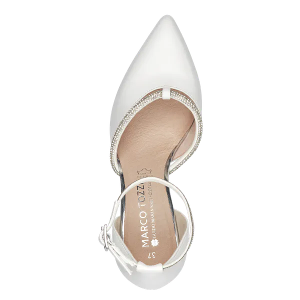 Bilde av PUMPS M/STRASS - HVIT