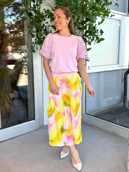 Hovedbilde FLOVI SKJØRT - ROSA/LIME PRINT