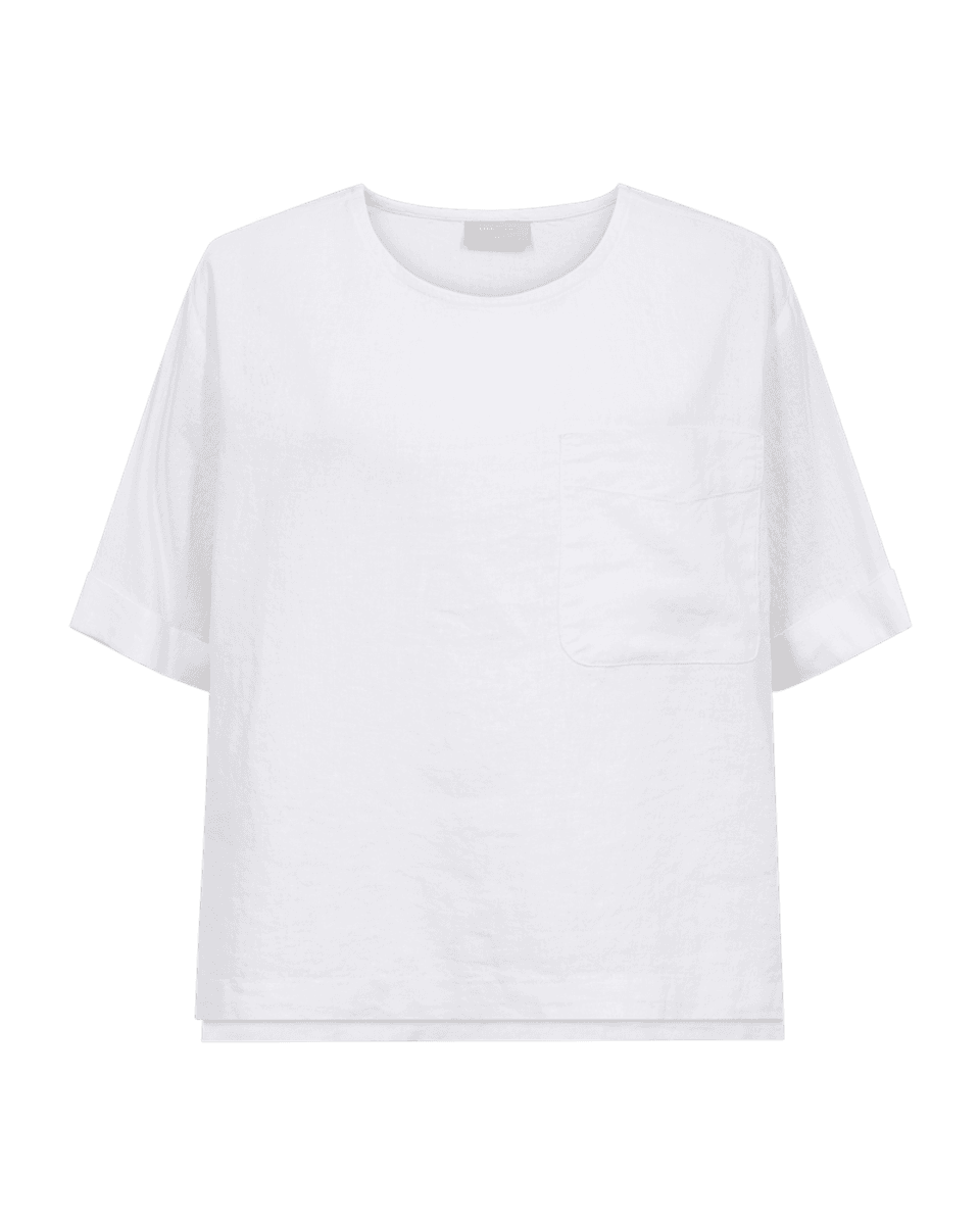 LAVA LIN/VISCOSE TOPP M/LOMME - HVIT