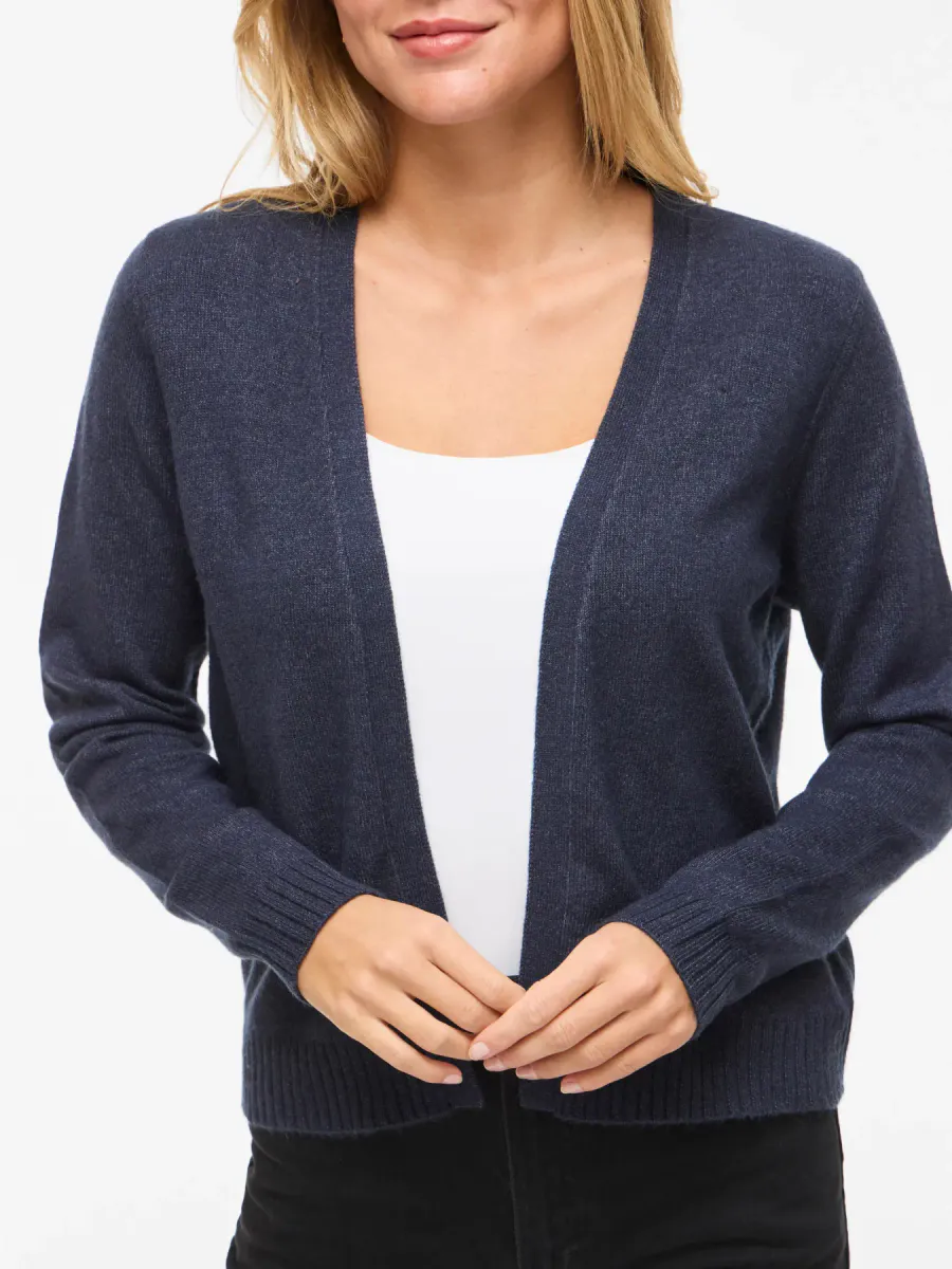 VIRIL CARDIGAN KORT - NAVY MELERT