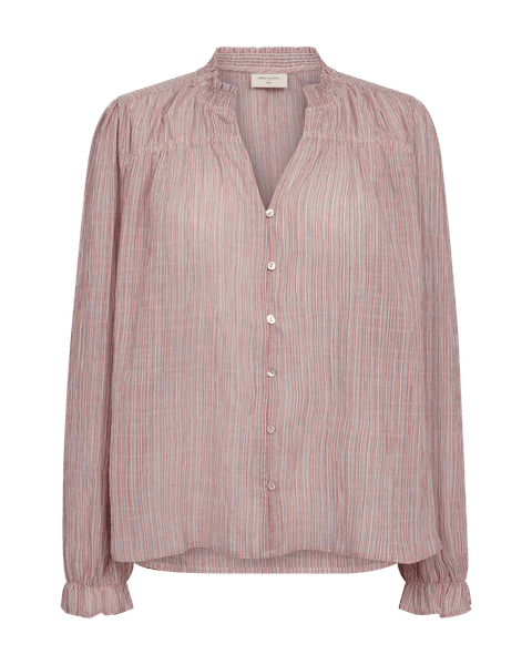 Hovedbilde HELLY BLUSE STRIPES - MOONBEAM / DYP RØD