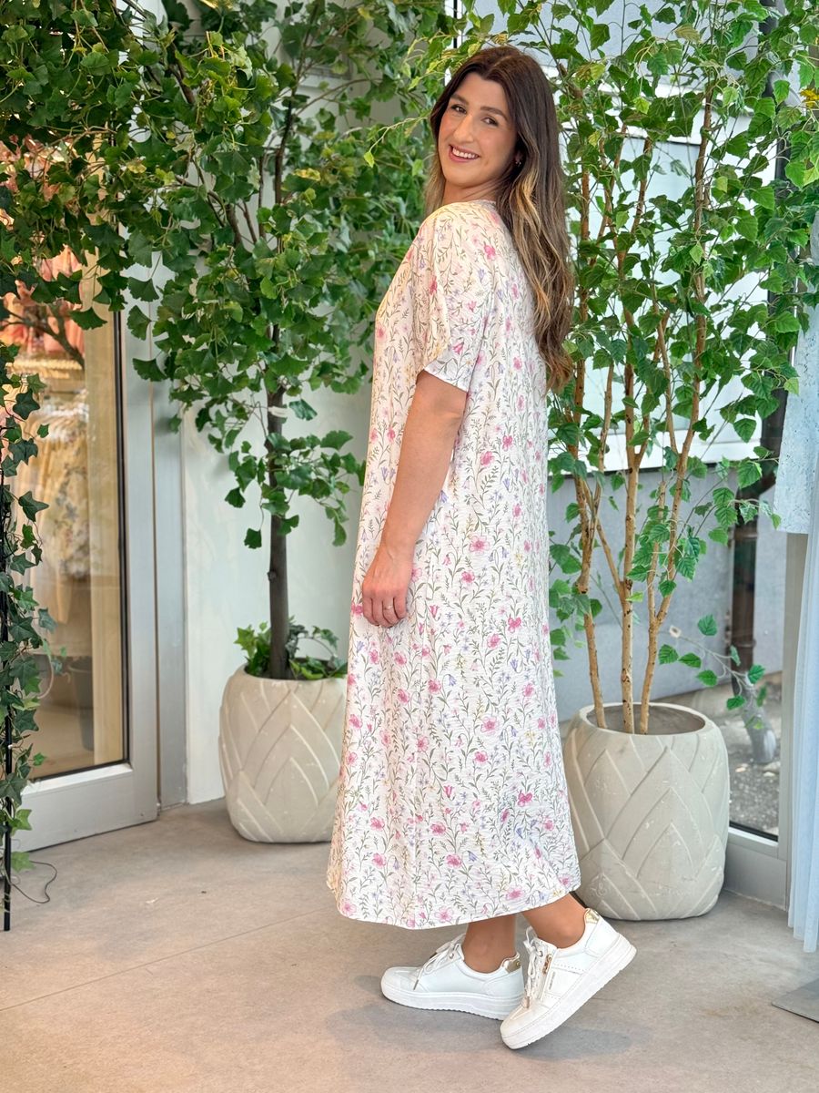 JULIETTE KJOLE FLOWER - OFFWHITE 