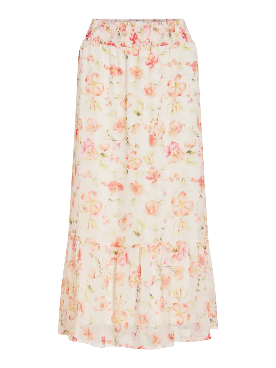 EMMA SKJØRT FLOWER - CREAM