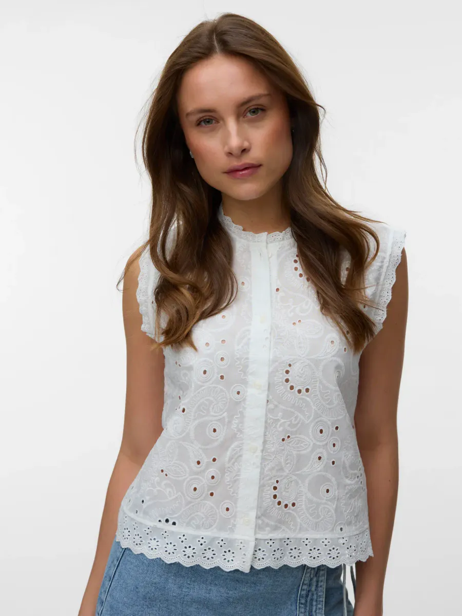 EMILY EMBRO TOPP - HVIT