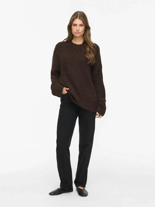 BOWS KNIT GENSER - BRUN MELERT
