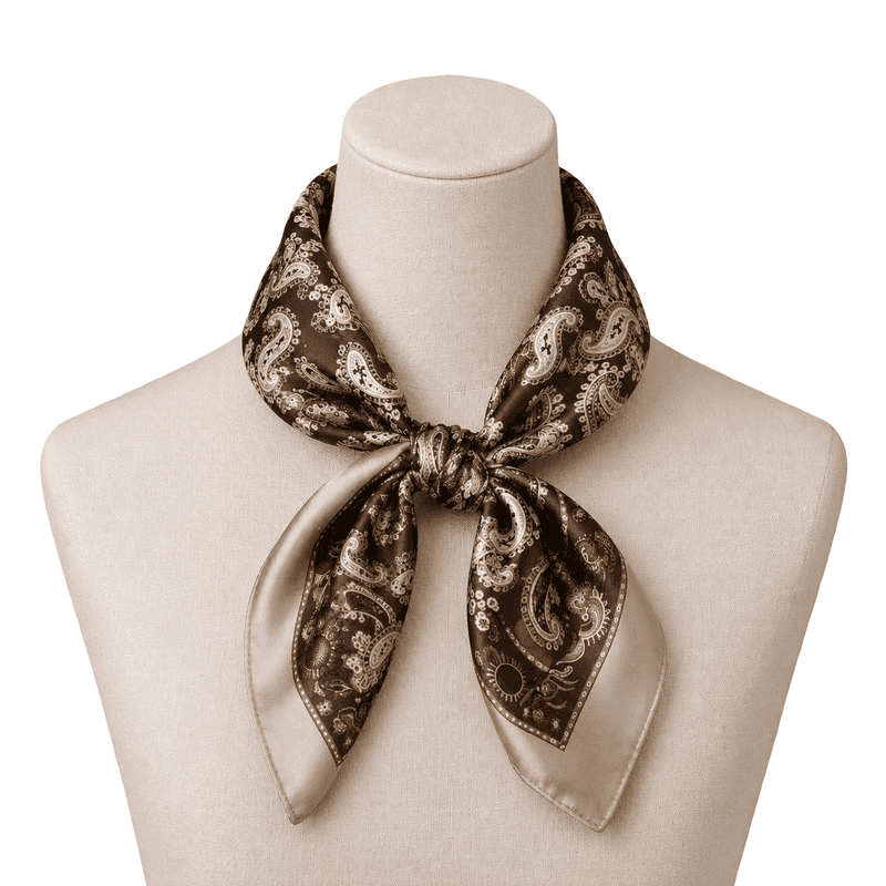 SKJERF SILKELOOK PAISLEY - TAUPE 