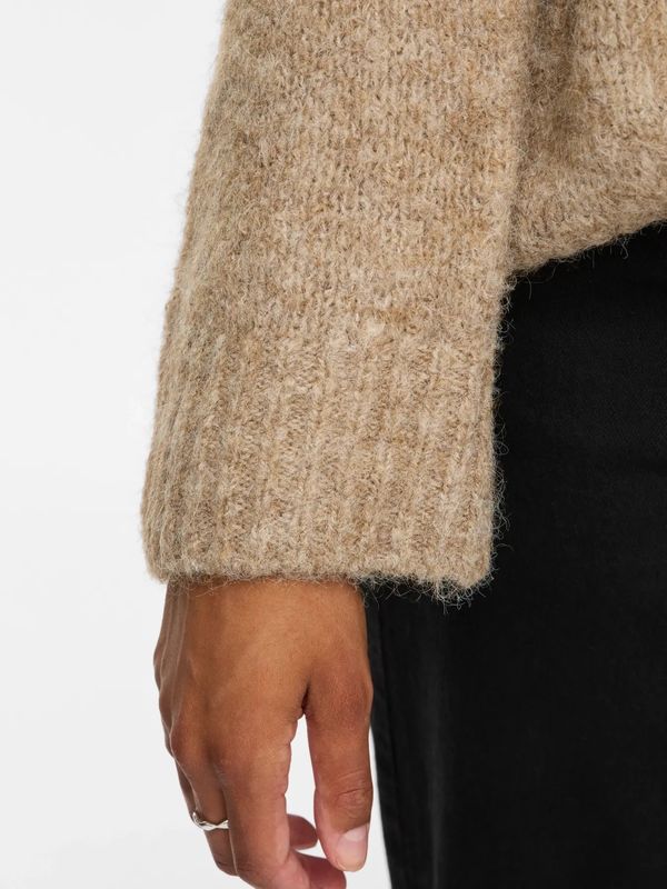 BOWS KNIT GENSER - CAMEL MELERT