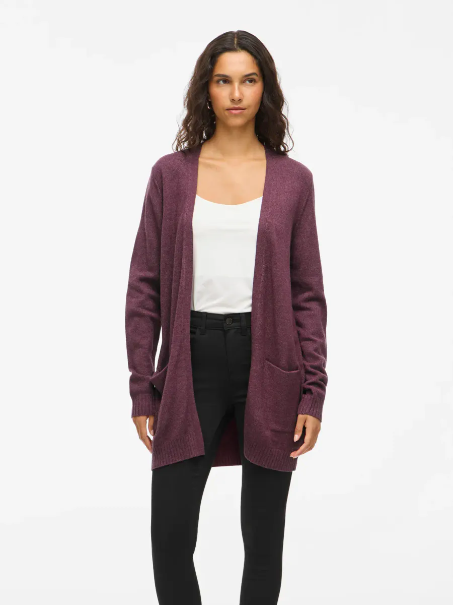 VIRIL CARDIGAN LANG - PLOMME