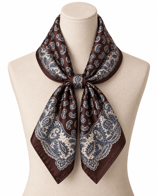 Hovedbilde SKJERF SILKELOOK PAISLEY - BRUN / BIRCH