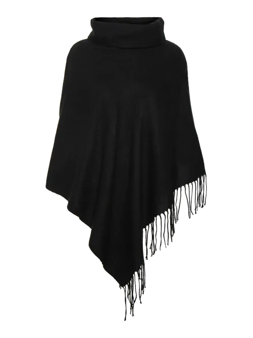 Hovedbilde KLEO PONCHO M/FRYNSER - SORT