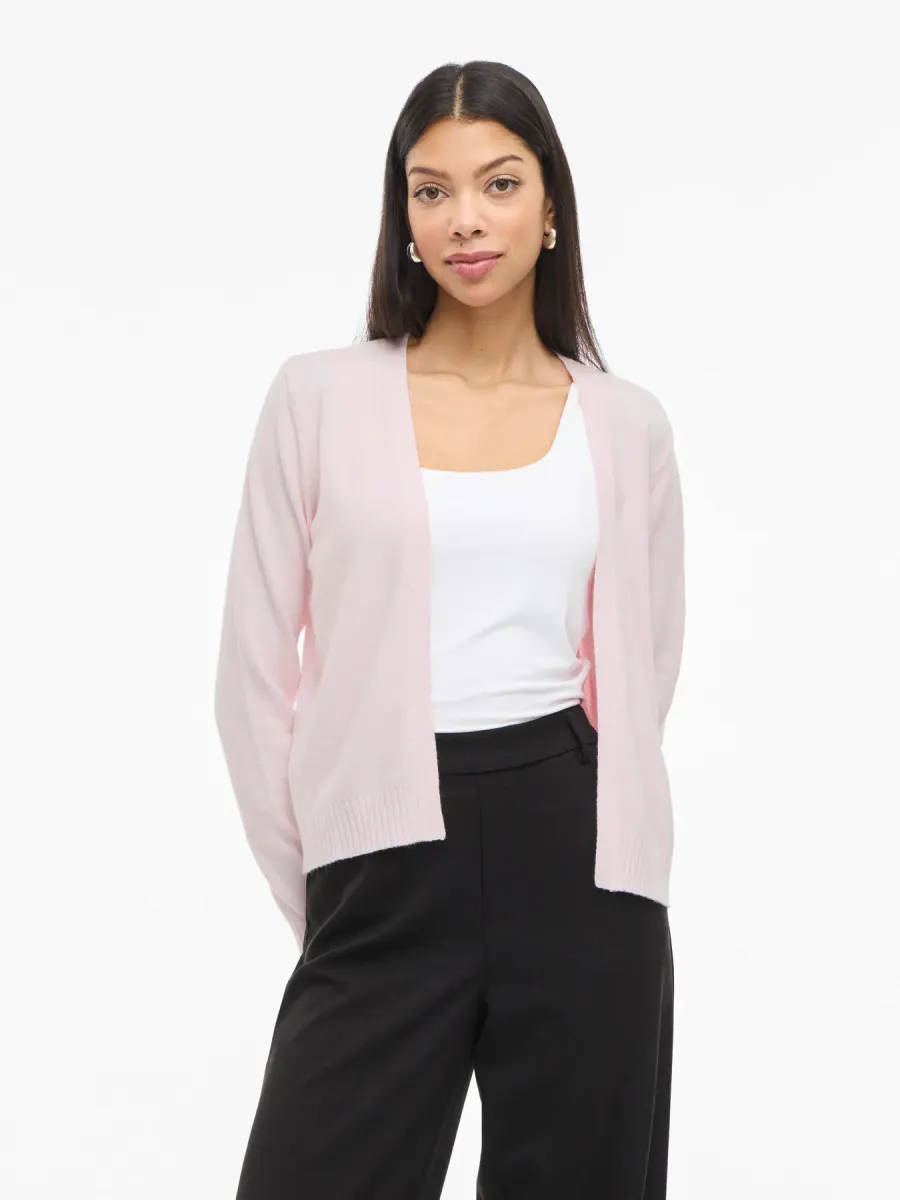 VIRIL KORT CARDIGAN - LYS ROSA MELERT