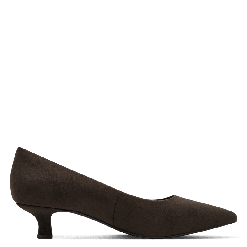 PUMPS M/LAV SNERTEN HÆL - BRUN