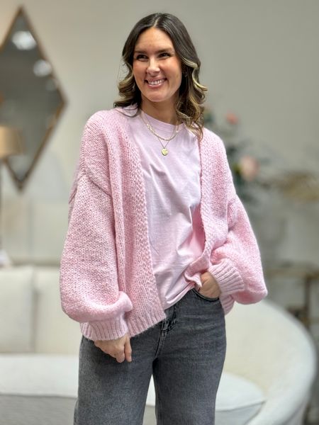 Hovedbilde MAYBE STRIKKET CARDIGAN - LYS ROSA