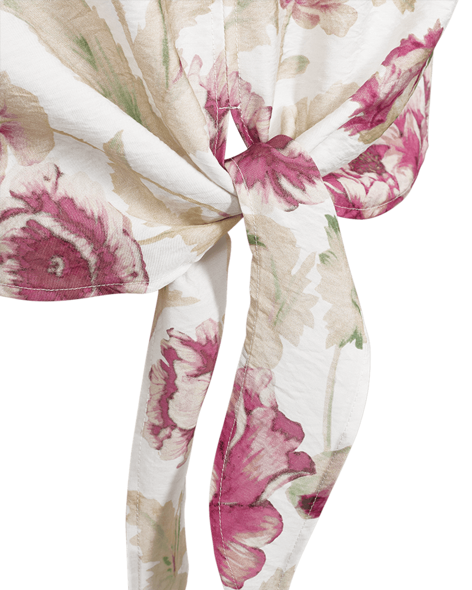 MAISE BLUSE M/KNYTING - ROSA BLOMSTER
