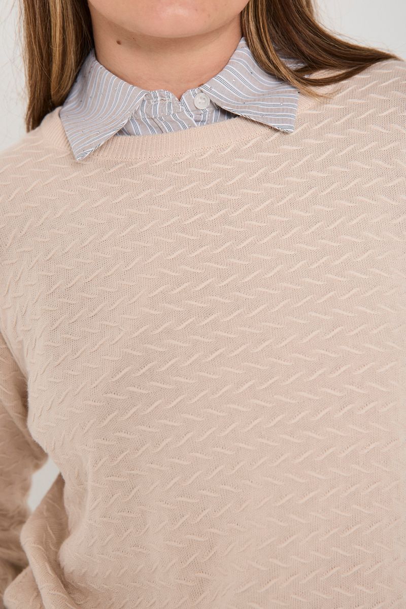 RESA SKJORTEKRAGE - TAUPE / HVIT