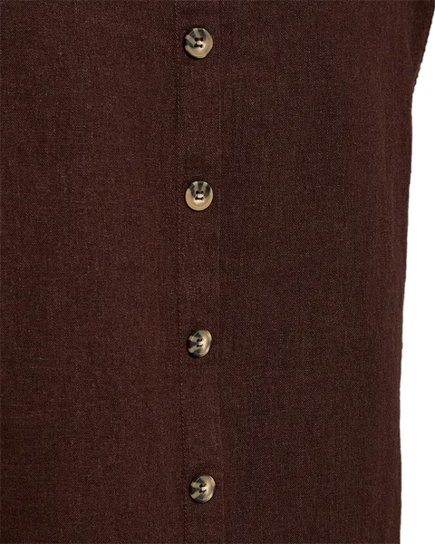 Hovedbilde LAVA LIN/VISCOSE TOPP M/KNAPPER BAK - BRUN
