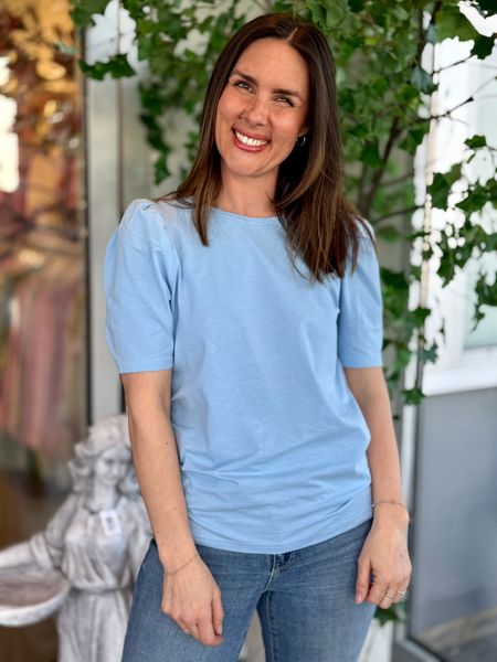 Hovedbilde FENJA T-SHIRT M/PUFFERM - HIMMELBLÅ