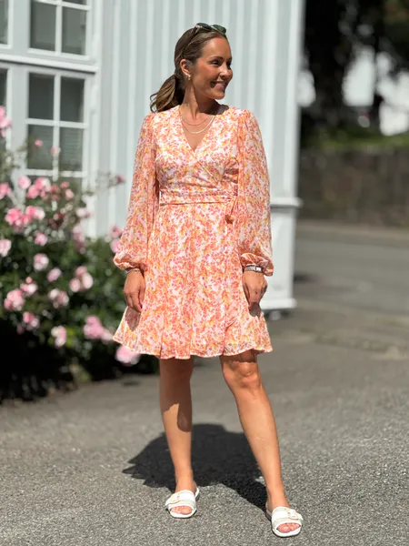 Hovedbilde AUDORA MIDI KJOLE - ORANGEMIX