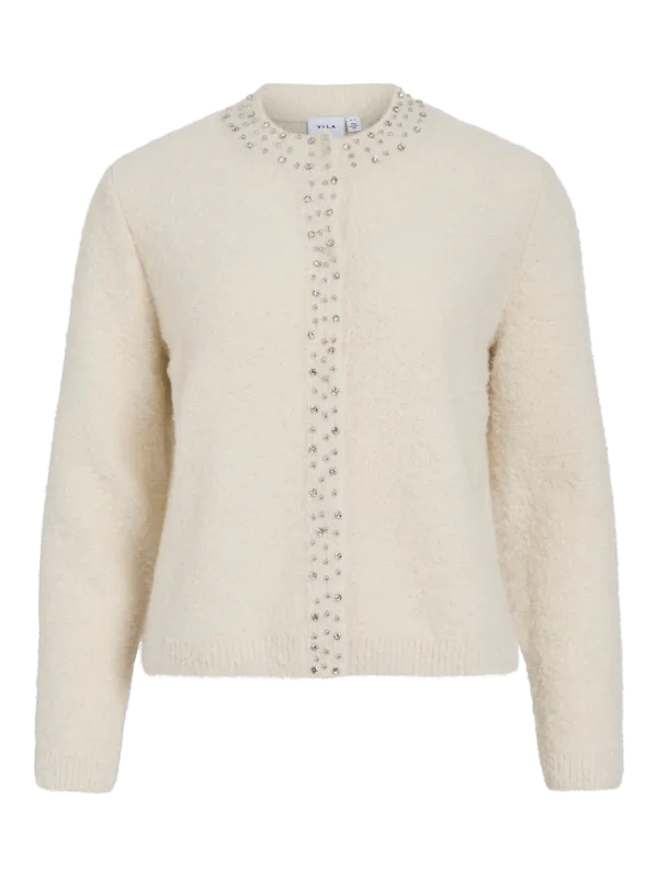 SHELBY CARDIGAN M/STRASS - OFFWHITE