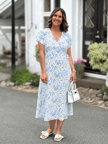 Hovedbilde LOVIE OMSLAGSKJOLE M/PRINT - CREAM/BLÅ