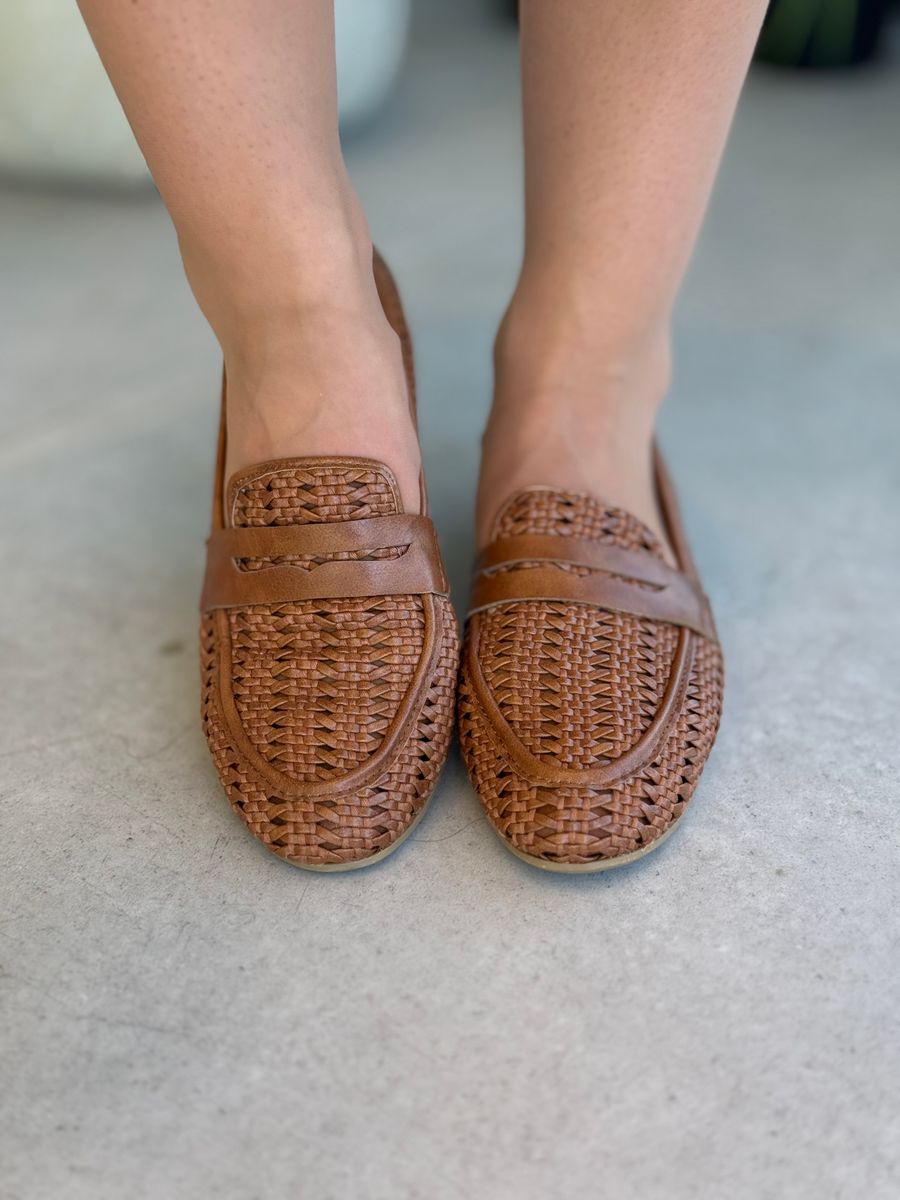 MOKASIN FLETTET - COGNAC