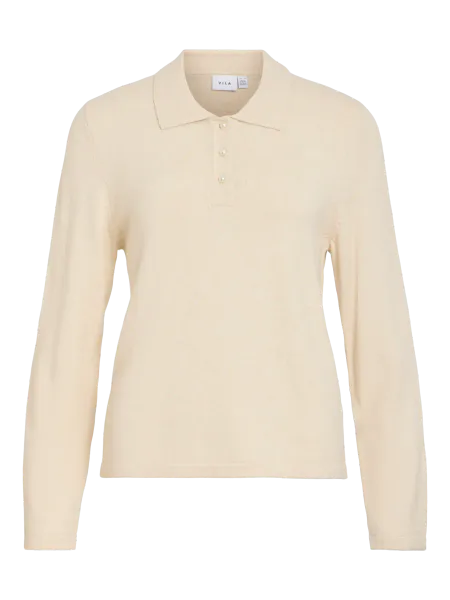 Hovedbilde VIRIL POLOGENSER M/KRAGE - CREAM MELERT