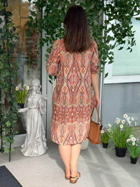 Hovedbilde PAISLEY KJOLE - BRUNT PRINT