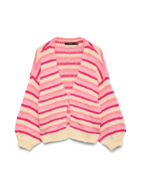 Hovedbilde MAYBE CARDIGAN M/STRIPER - ROSA/CERISE