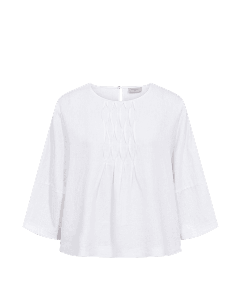 Hovedbilde LAVA LIN/VISCOSE TOPP M/SMOCK - HVIT