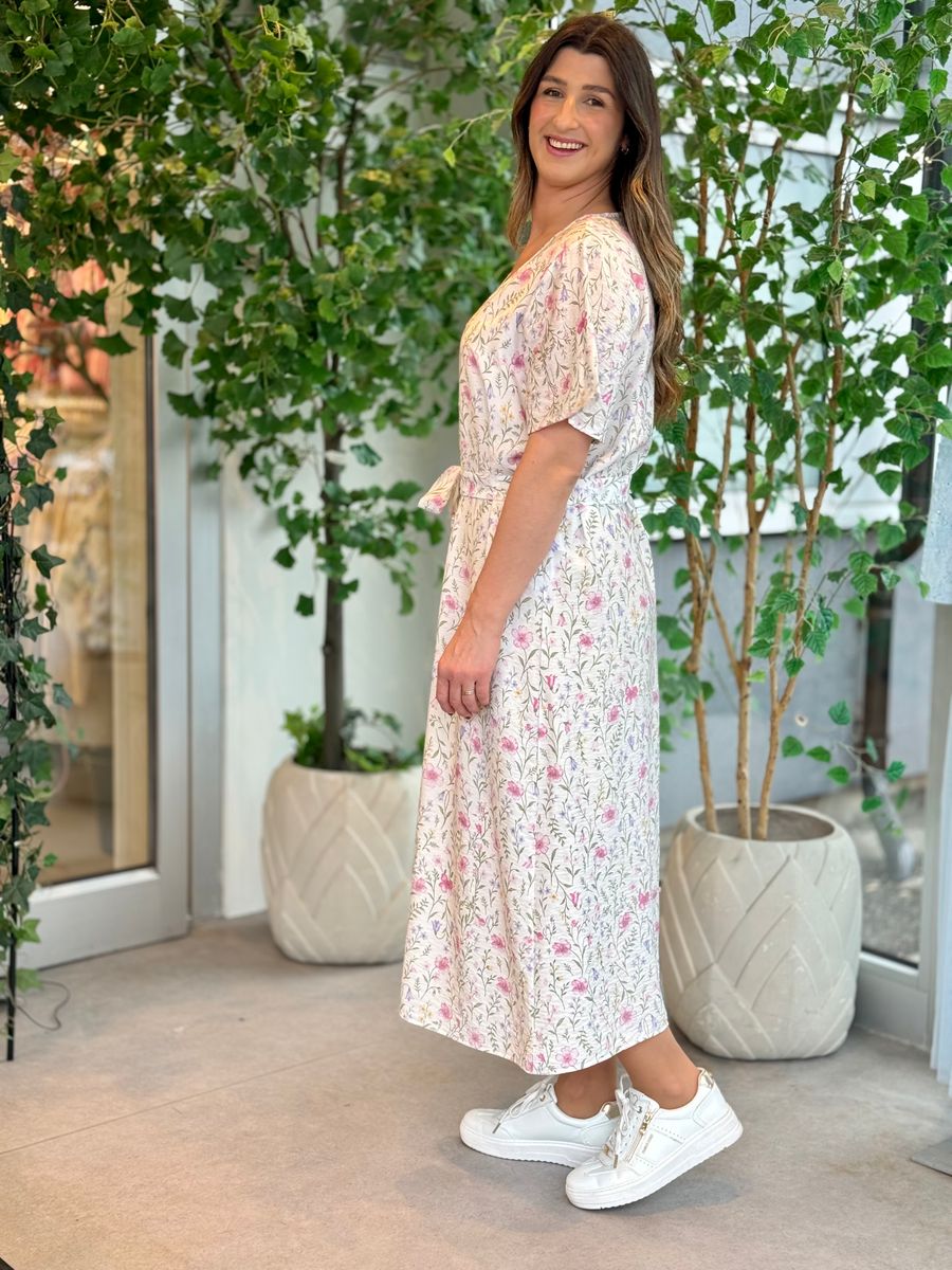 JULIETTE KJOLE FLOWER - OFFWHITE 