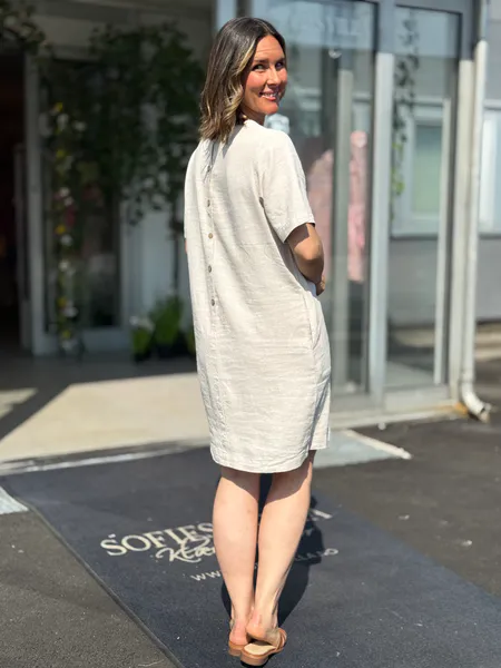 Hovedbilde LAVA LIN/VISCOSE KJOLE KORT ERM - MOONBEAM