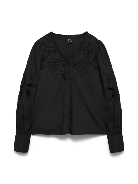 Hovedbilde OLIVE BLUSE M/BRODERI - SORT