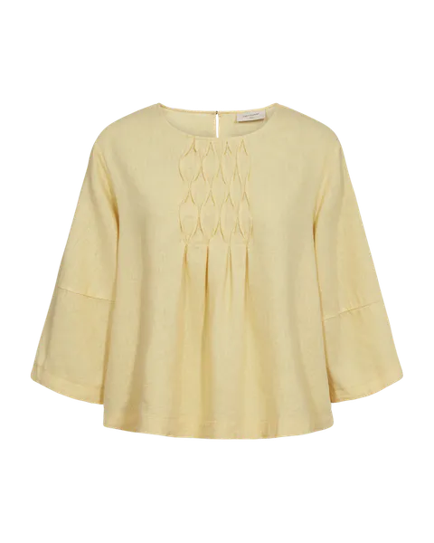 Hovedbilde LAVA LIN/VISCOSE TOPP M/SMOCK - GUL