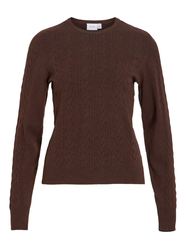 KERRY CABEL KNIT GENSER - BRUN
