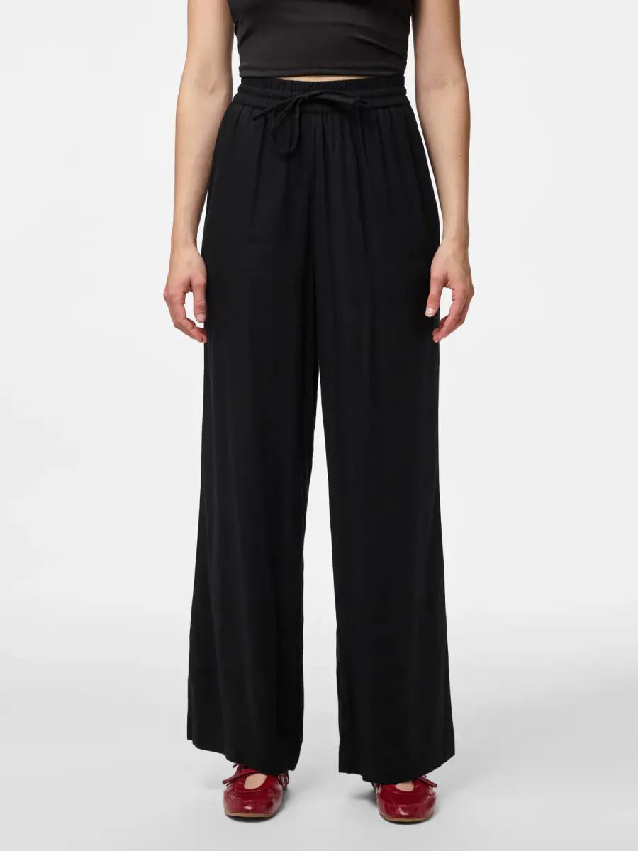 PIA LIN/VISCOSE BUKSE - SORT