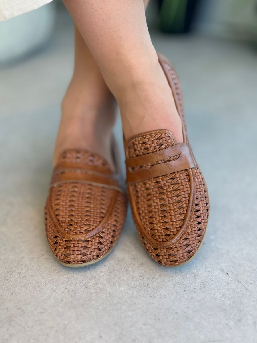MOKASIN FLETTET - COGNAC